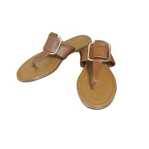 Liz Claiborne Corra Brown Leather Thong Sandalssize 7.5